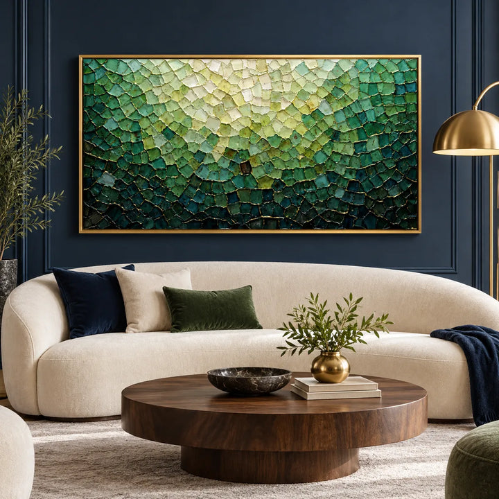 AA2303 gold frame in a distinct closer medium home interior