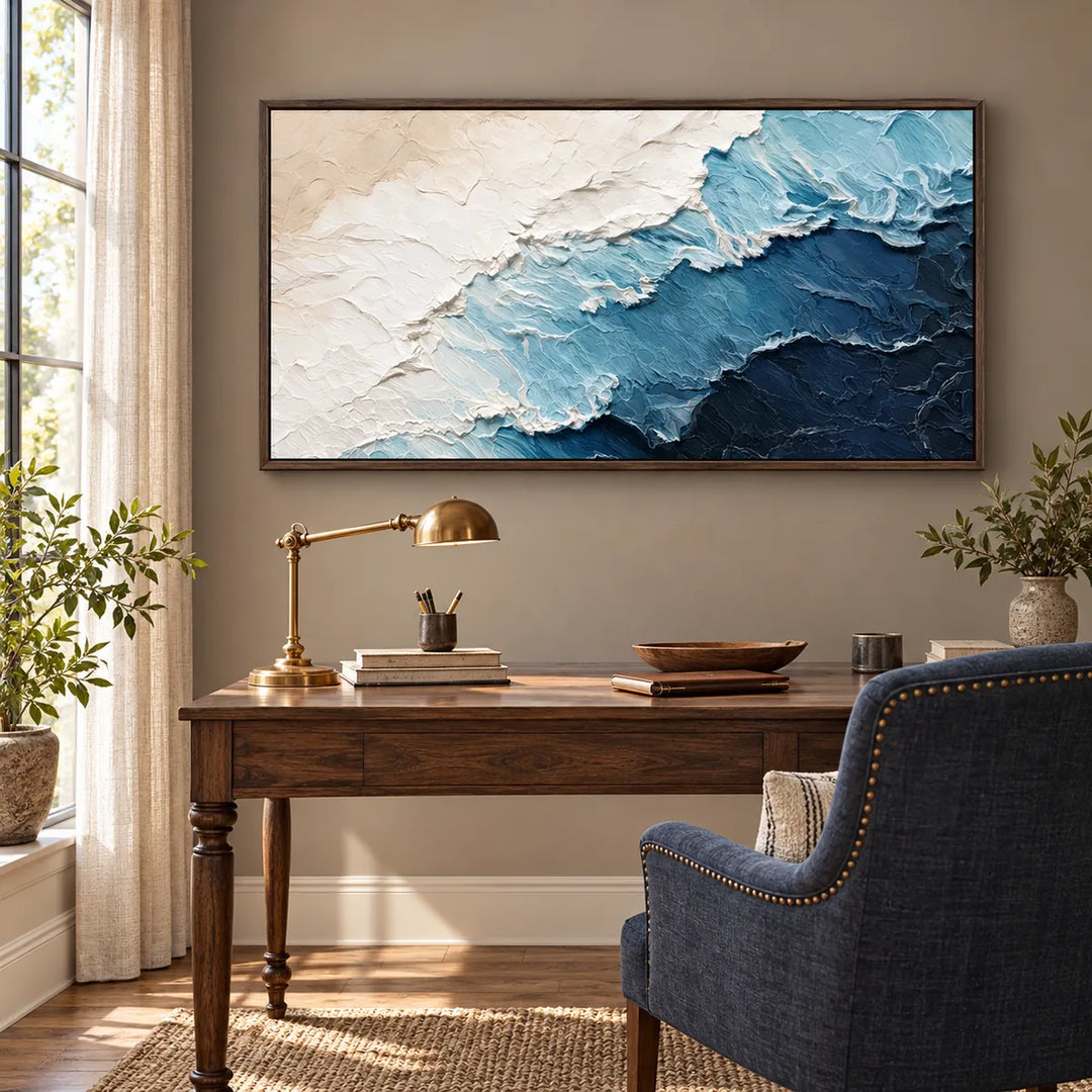 AA2306 dark wood frame in a distinct closer medium home interior
