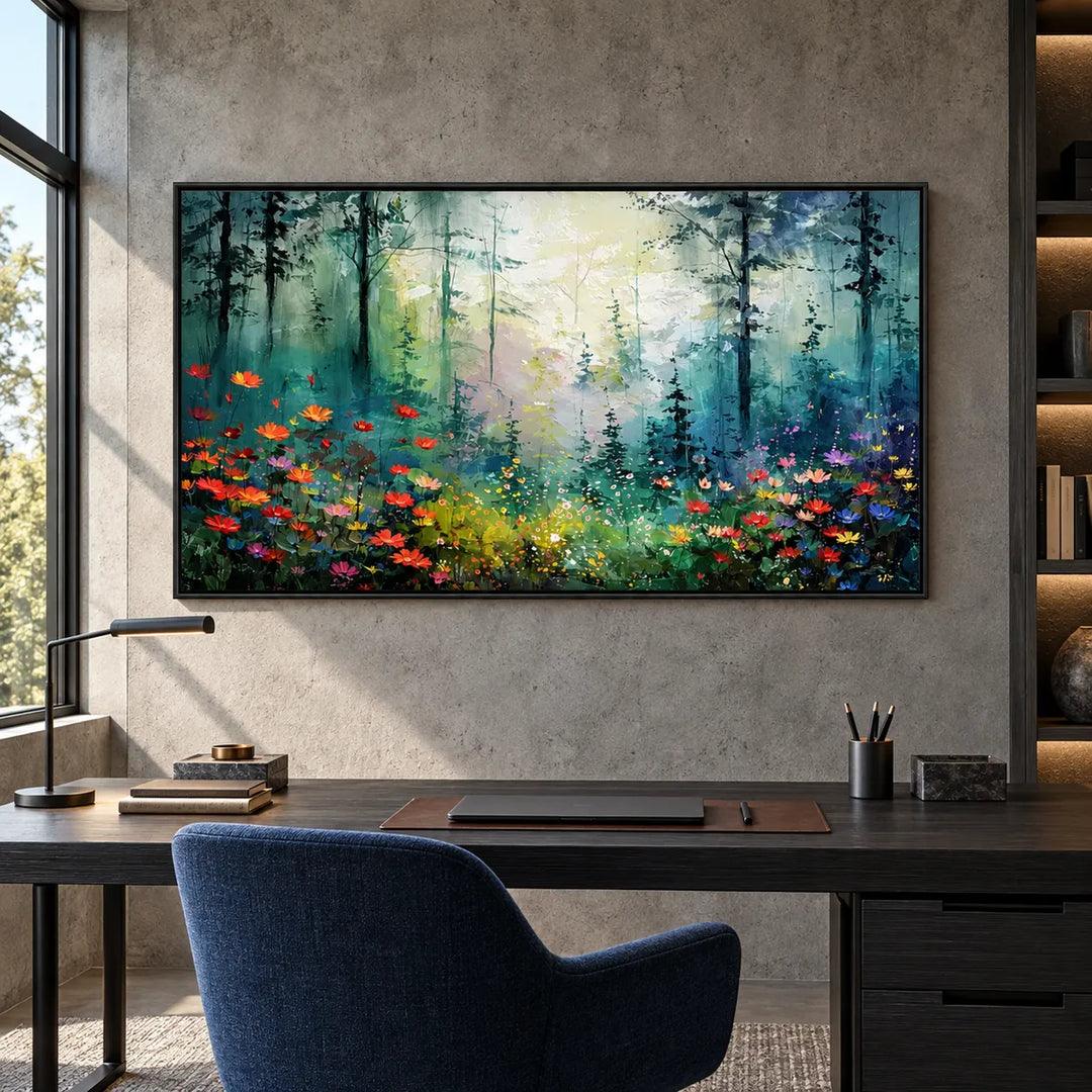 AA2313 black frame in a distinct closer medium home interior