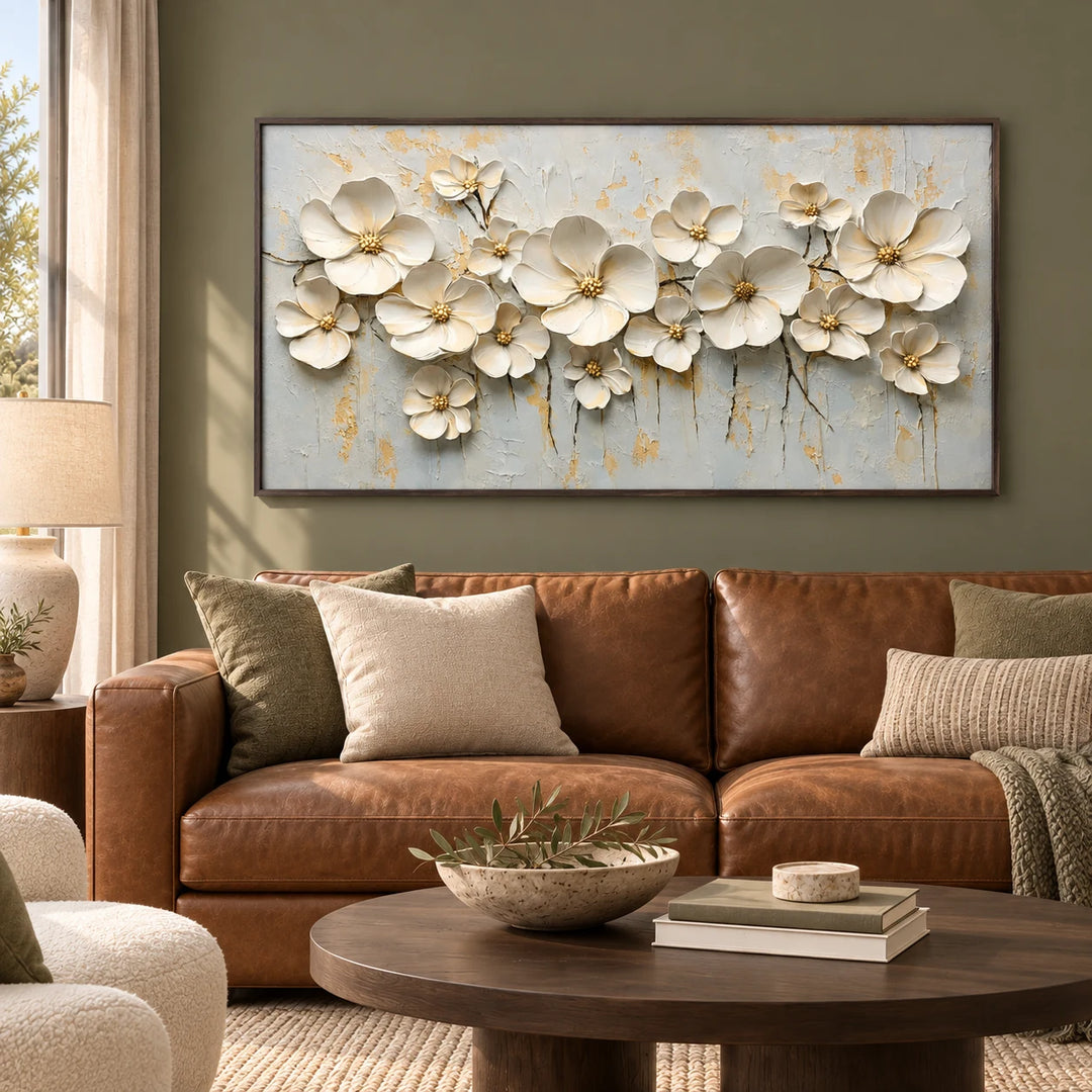 AA2316 dark-wood frame in a styled home interior, approved medium scene