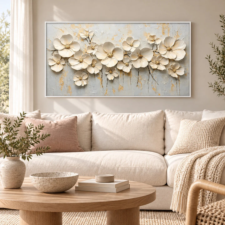 AA2316 white frame in a styled home interior, approved medium scene