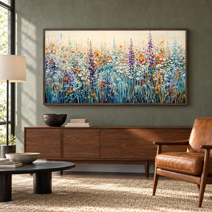 AA2317 dark wood frame in a distinct closer medium home interior