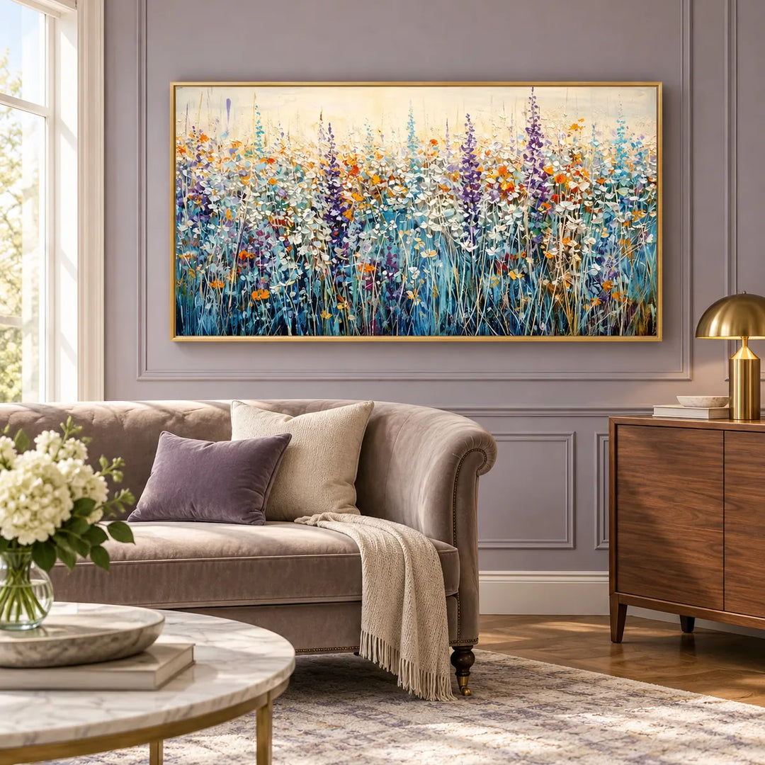 AA2317 gold frame in a distinct closer medium home interior