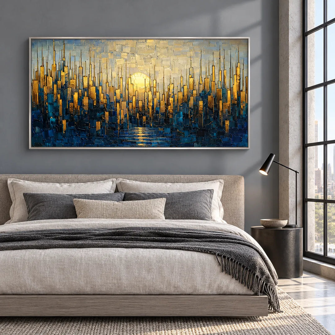 AA2322 silver frame in a distinct closer medium home interior