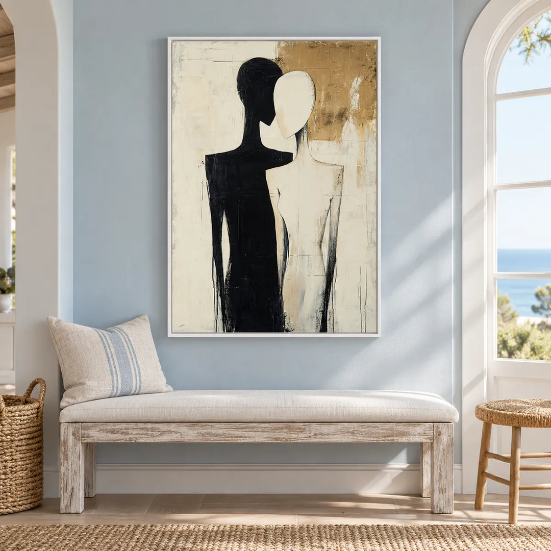 AA2324 white frame in a distinct closer medium home interior