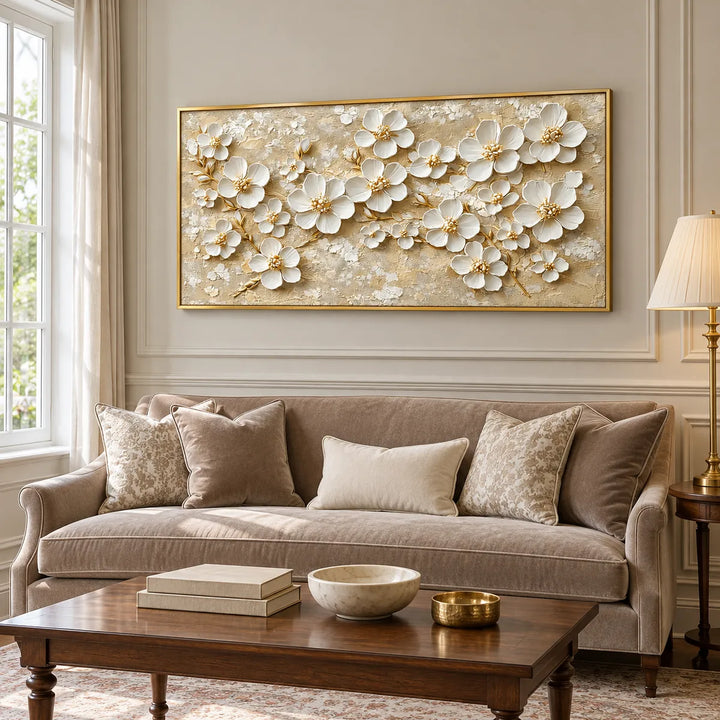 AA2326 gold frame in a distinct closer medium home interior
