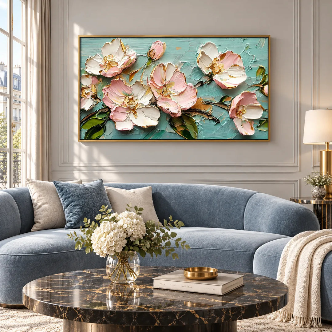 AA2327 gold frame in a styled home interior, approved medium scene