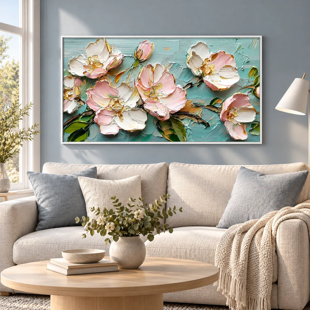 AA2327 white frame in a styled home interior, approved medium scene