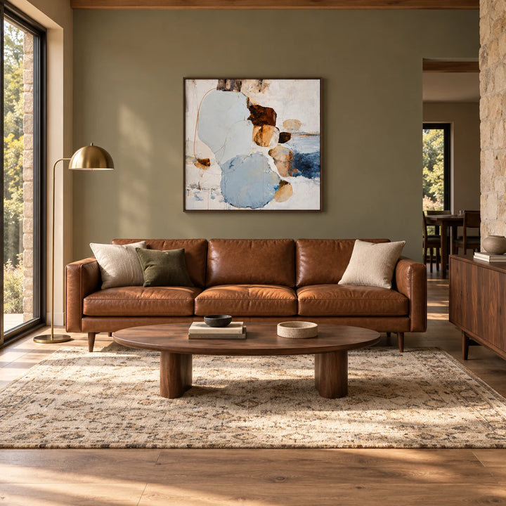 AA3002 dark-wood frame in a complete home interior scene