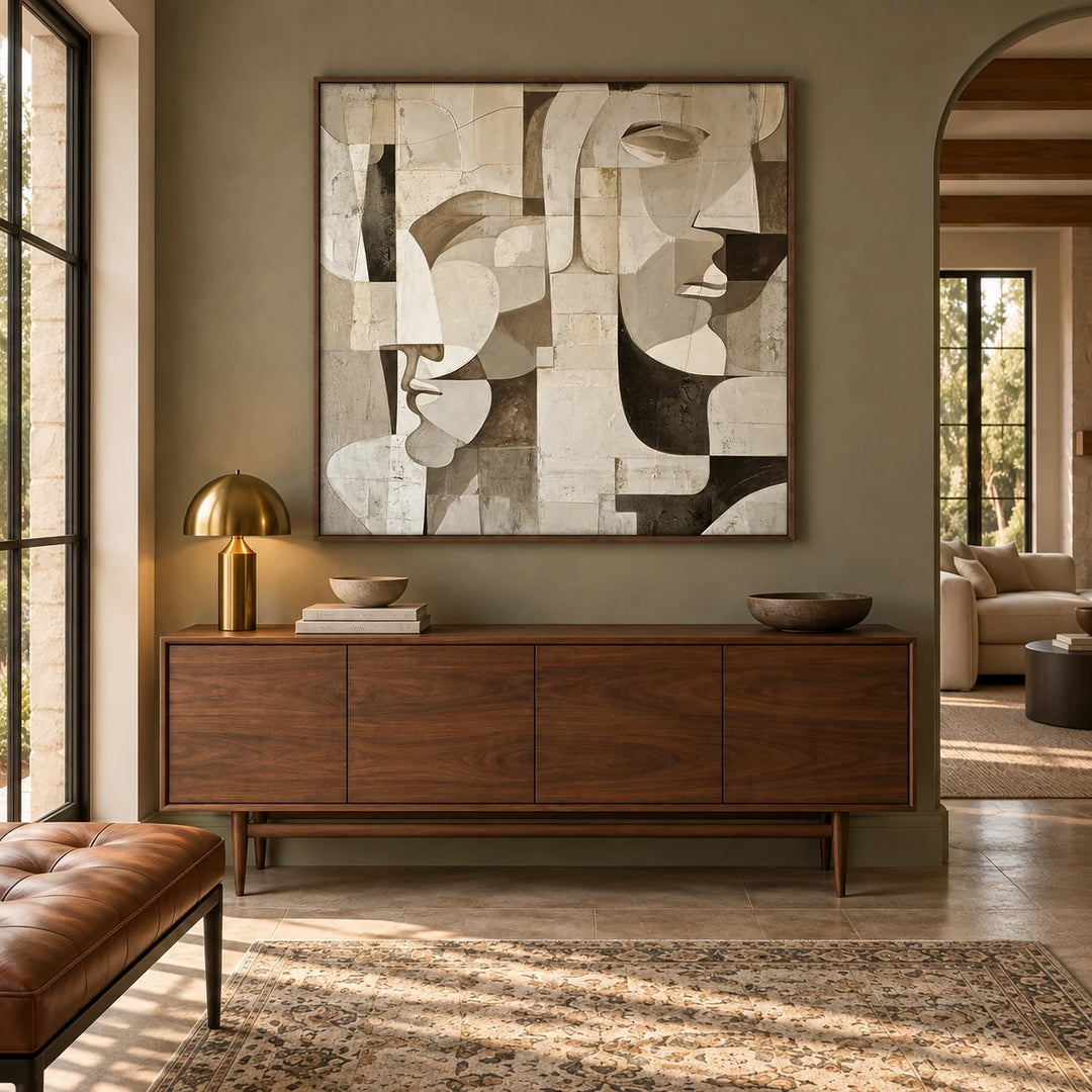 AA3043 dark-wood frame in a closer medium home interior scene