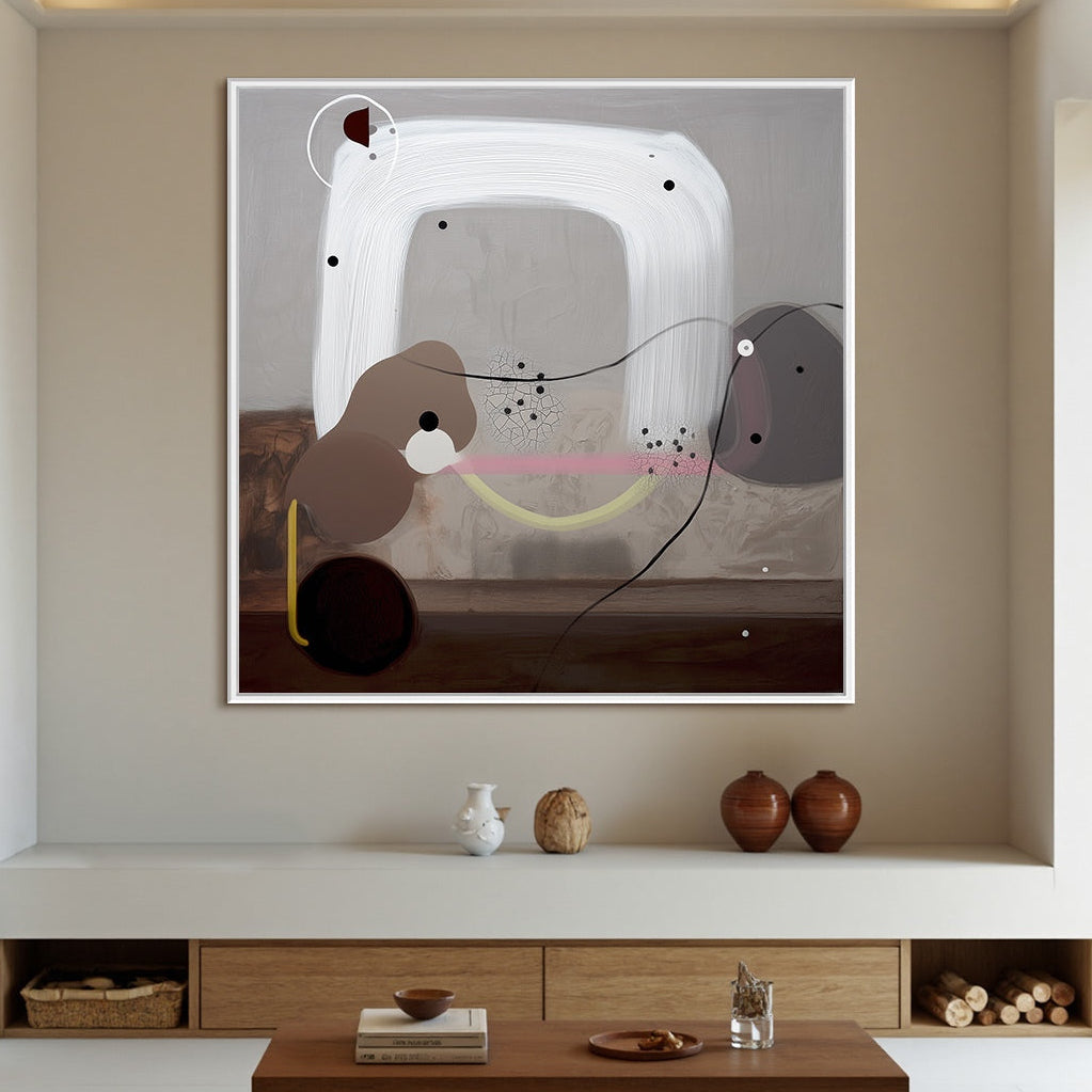 Silent Balance - Organic Minimalist Abstract Wall Art Painting — Existing room preview room preview