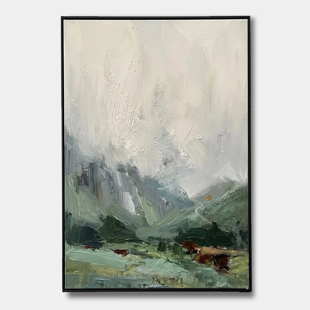 Abstract Landscape Oil Painting for Living Room Decor HP