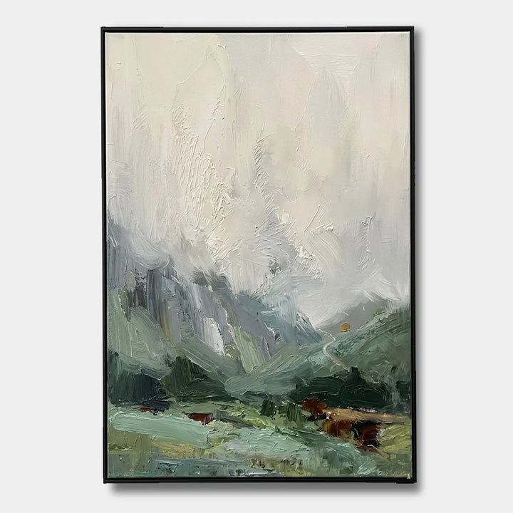 Abstract Landscape Oil Painting for Living Room Decor HP