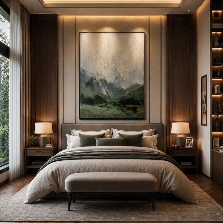 Abstract Landscape Oil Painting for Living Room Decor HP