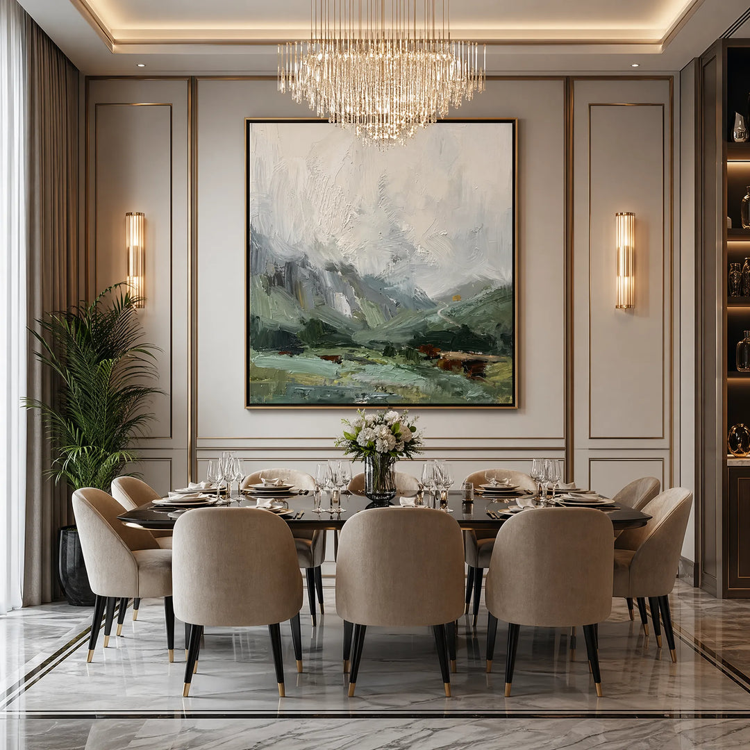 Abstract Landscape Oil Painting for Living Room Decor HP