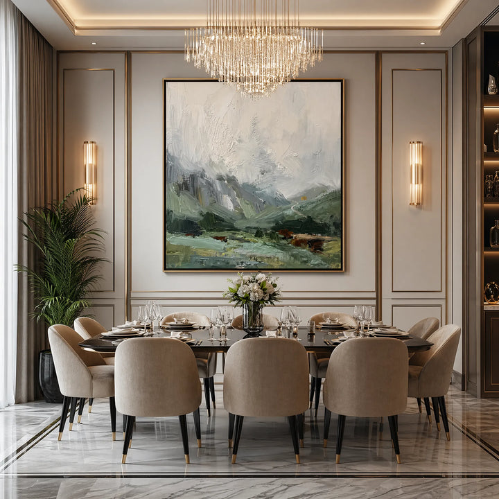 Abstract Landscape Oil Painting for Living Room Decor HP