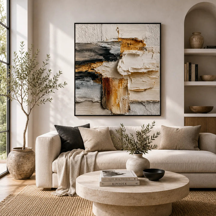 Abstract Textured Oil Painting Canvas Wall Art AA