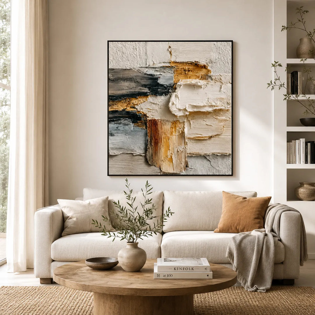 Abstract Textured Oil Painting Canvas Wall Art AA
