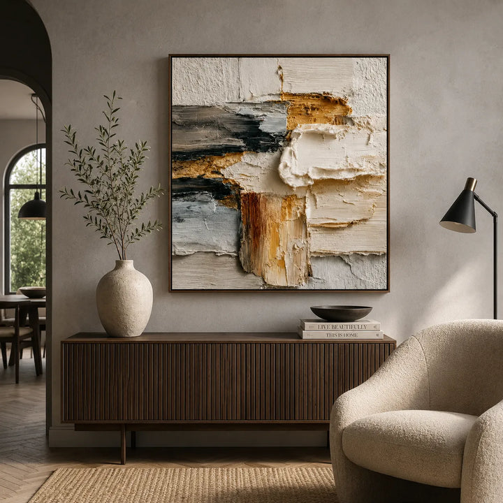 Abstract Textured Oil Painting Canvas Wall Art AA