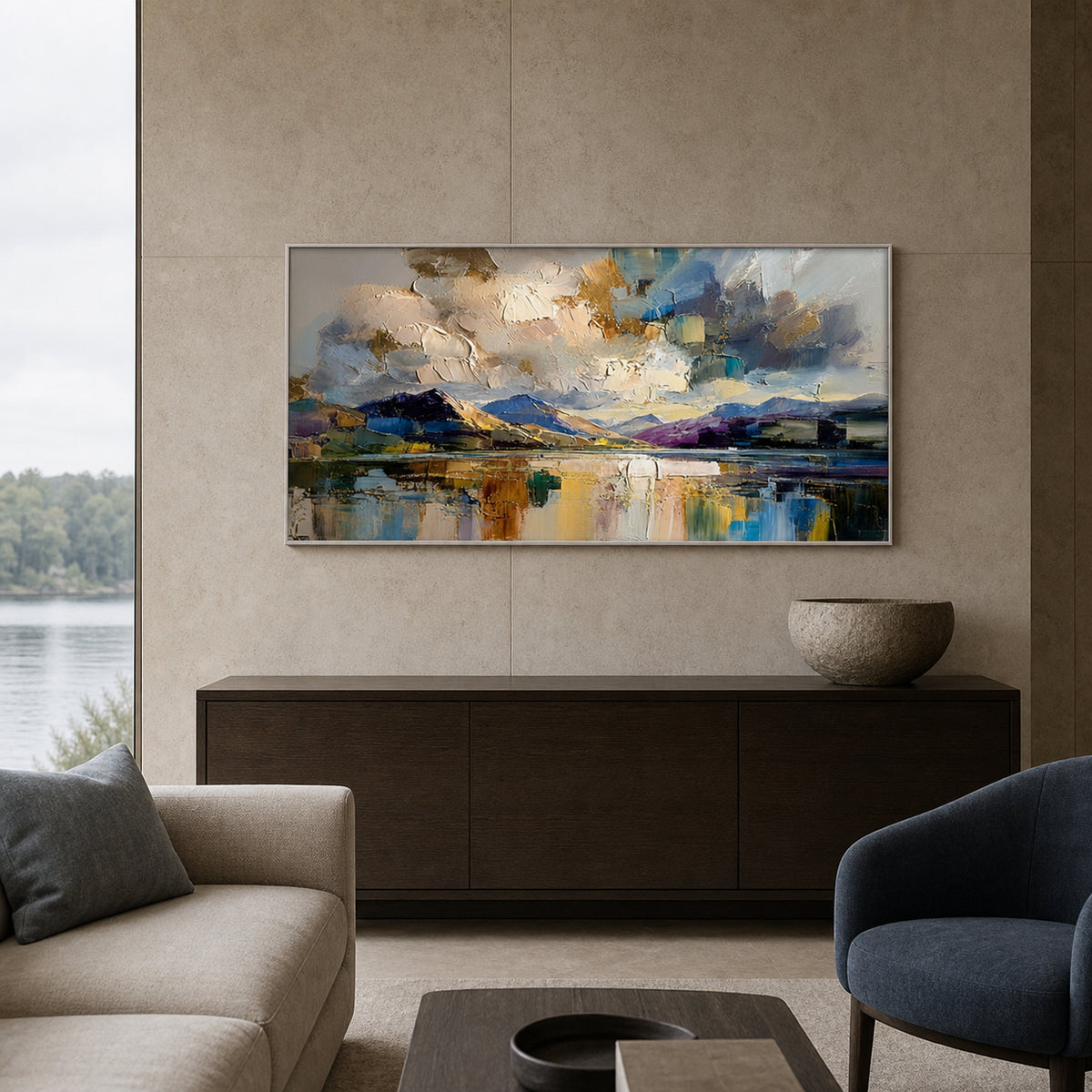 Abstract Stormy Landscape Hand-Painted | HM#0706