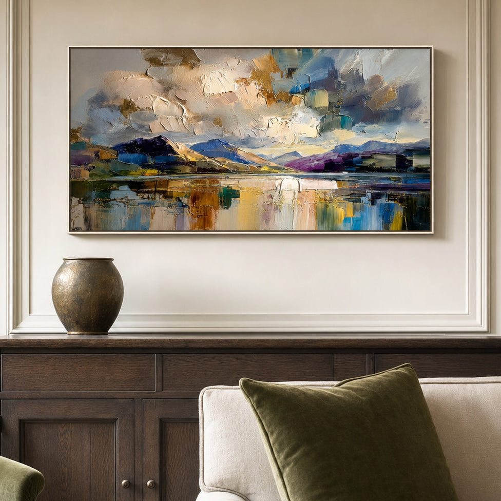 Abstract Stormy Landscape Hand-Painted | HM#0706 — Existing room preview room preview