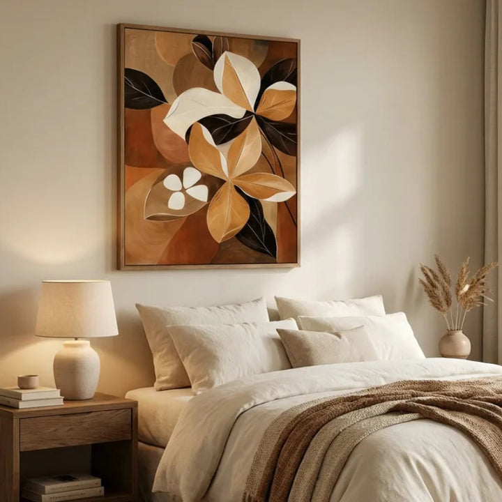 Amber Petal Bloom Abstract Painting TA
