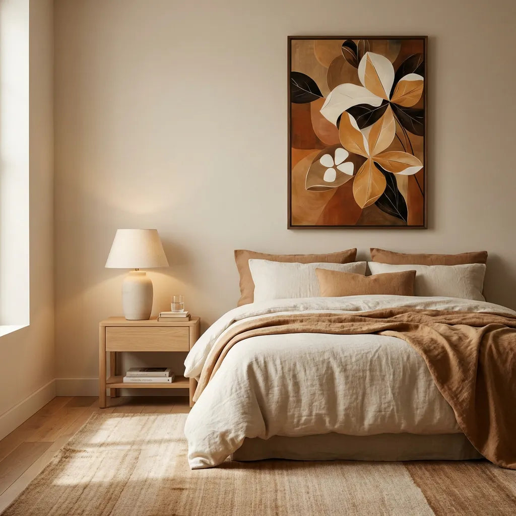 Amber Petal Bloom Abstract Painting TA