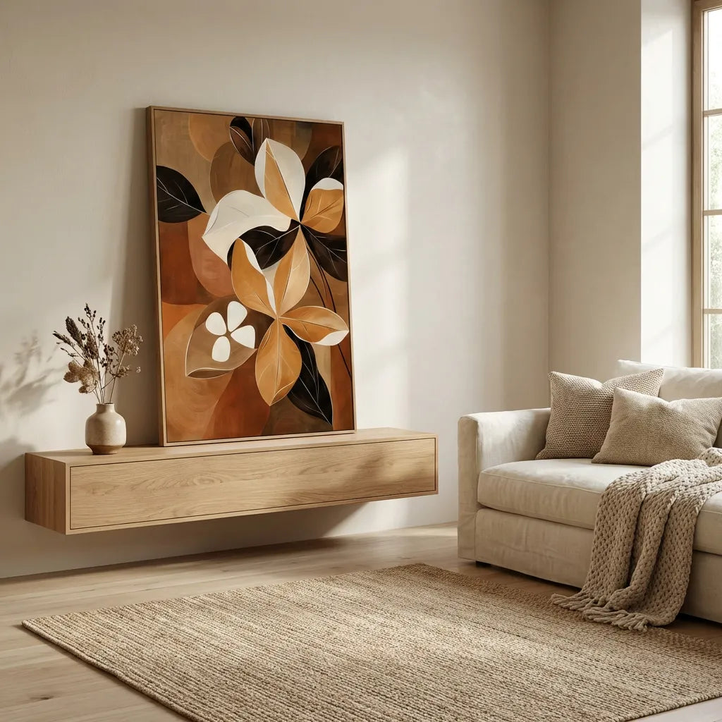 Amber Petal Bloom Abstract Painting TA