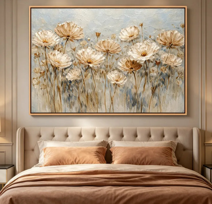 Antique Floral Meadow Textured Oil Painting HP
