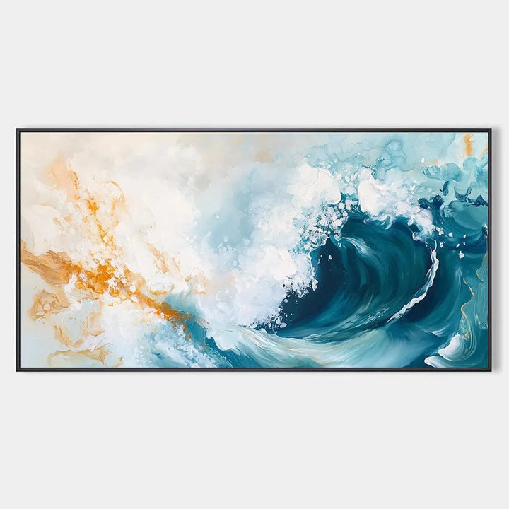 Aquamarine Crest - Abstract Ocean Wave Wall Art Painting