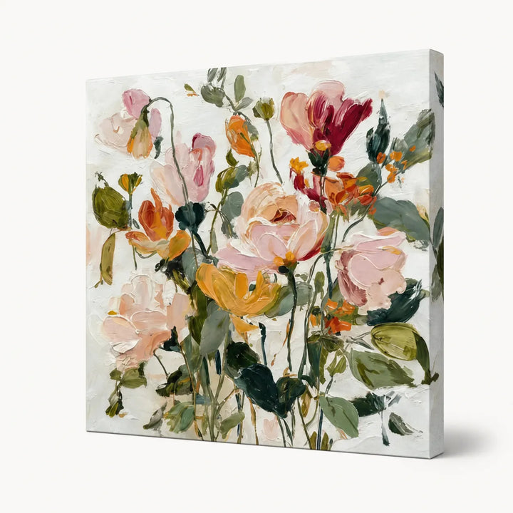 Autumn Garden Bouquet Textured Floral Canvas Art TA