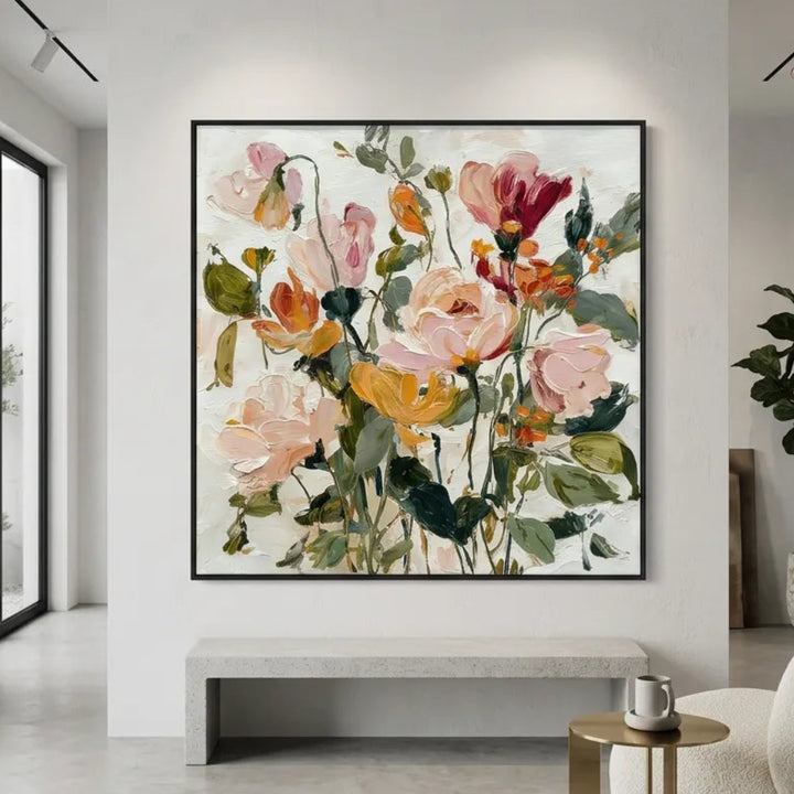 Autumn Garden Bouquet Textured Floral Canvas Art TA