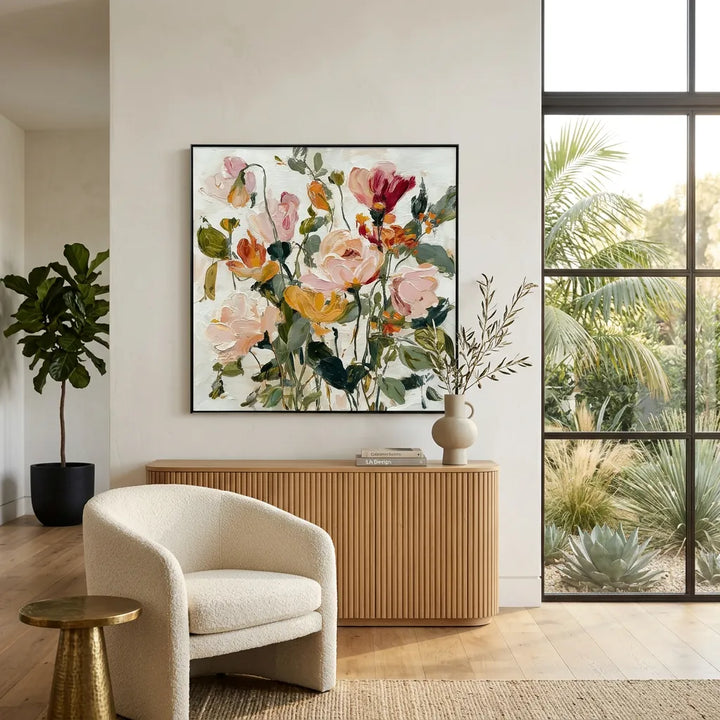Autumn Garden Bouquet Textured Floral Canvas Art TA