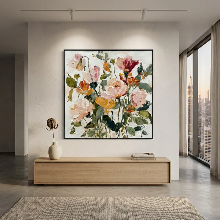 Autumn Garden Bouquet Textured Floral Canvas Art TA