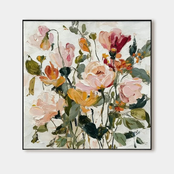 Autumn Garden Bouquet Textured Floral Canvas Art TA
