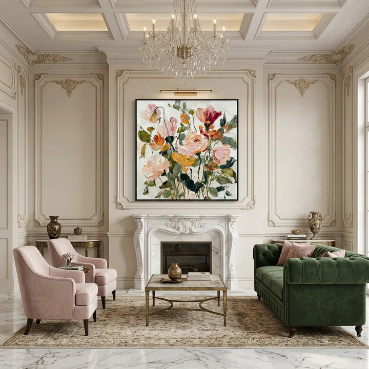 Autumn Garden Bouquet Textured Floral Canvas Art TA