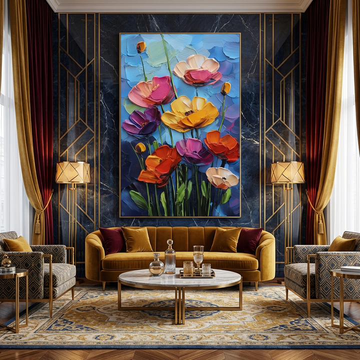 Azure Bloom Garden Painting AA#2330