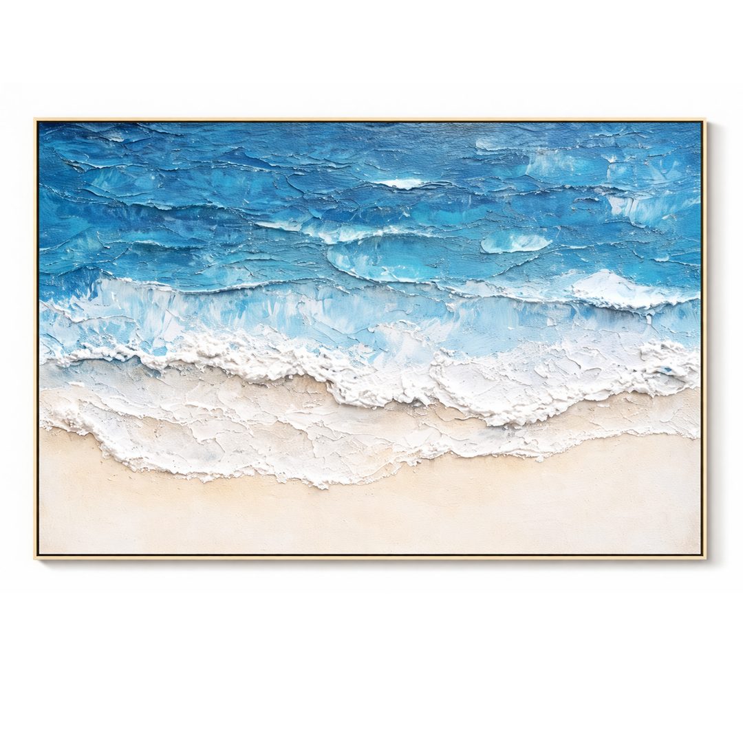 Azure Shoreline Textured Abstract Painting SP#2105
