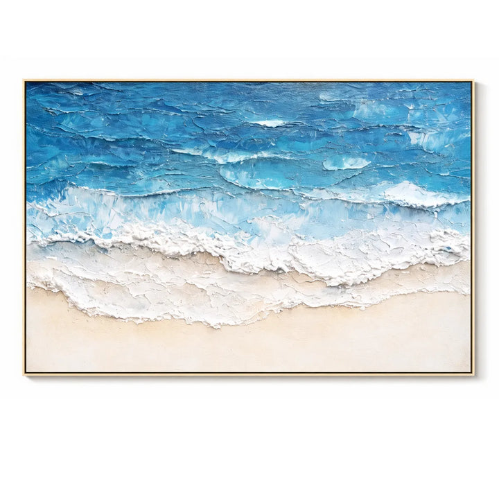 Azure Shoreline Textured Abstract Painting SP