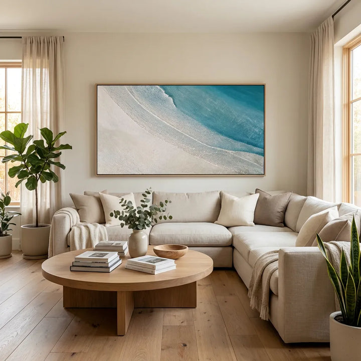 Azure Tide Minimalist Seascape Painting AA