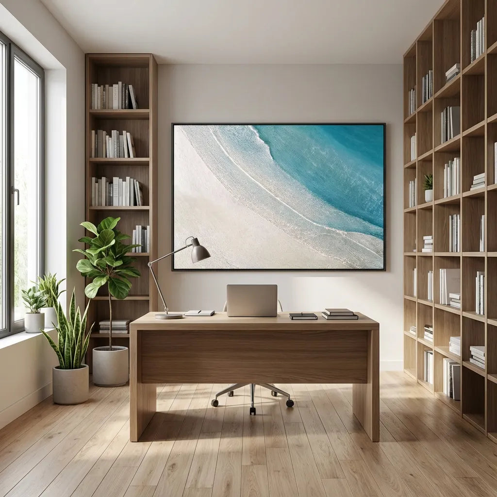 Azure Tide Minimalist Seascape Painting AA