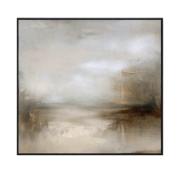 Beige Gray Minimal Abstract Painting TA