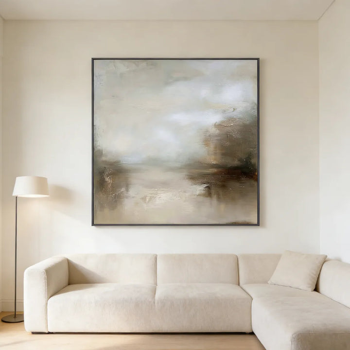 Beige Gray Minimal Abstract Painting TA