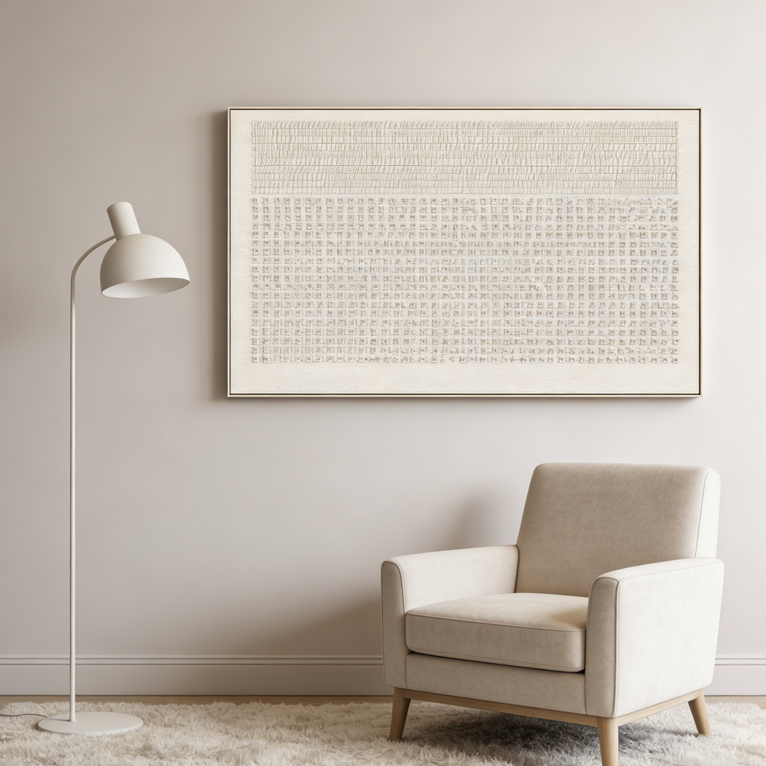 Beige Minimal Textured Abstract Painting TA