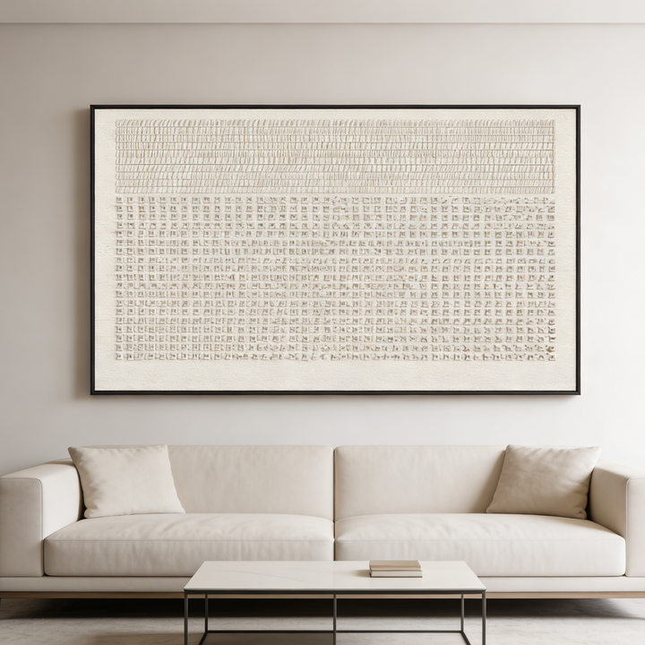 Beige Minimal Textured Abstract Painting TA