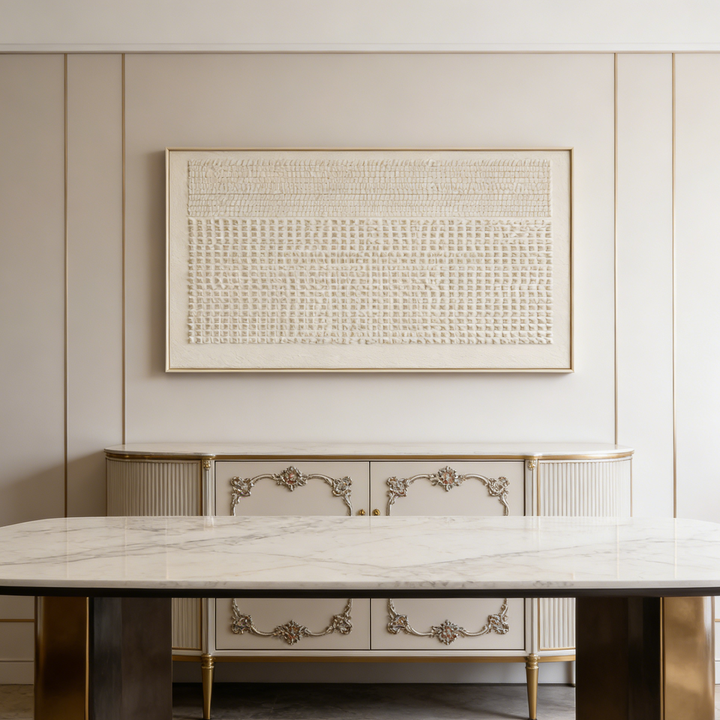 Beige Minimal Textured Abstract Painting TA