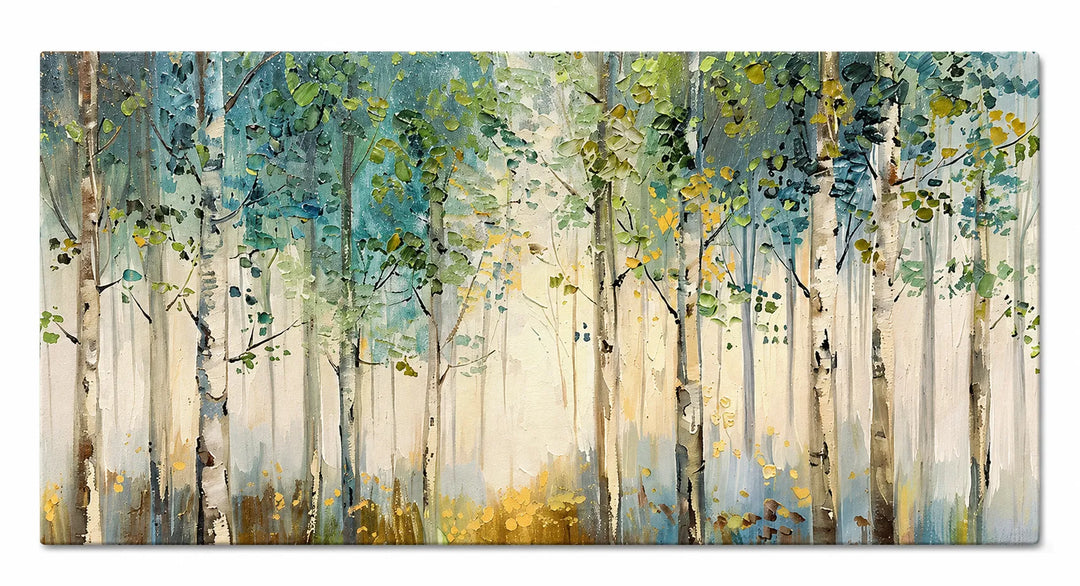 Birch Forest Original Oil Painting Canvas Wall Art AA