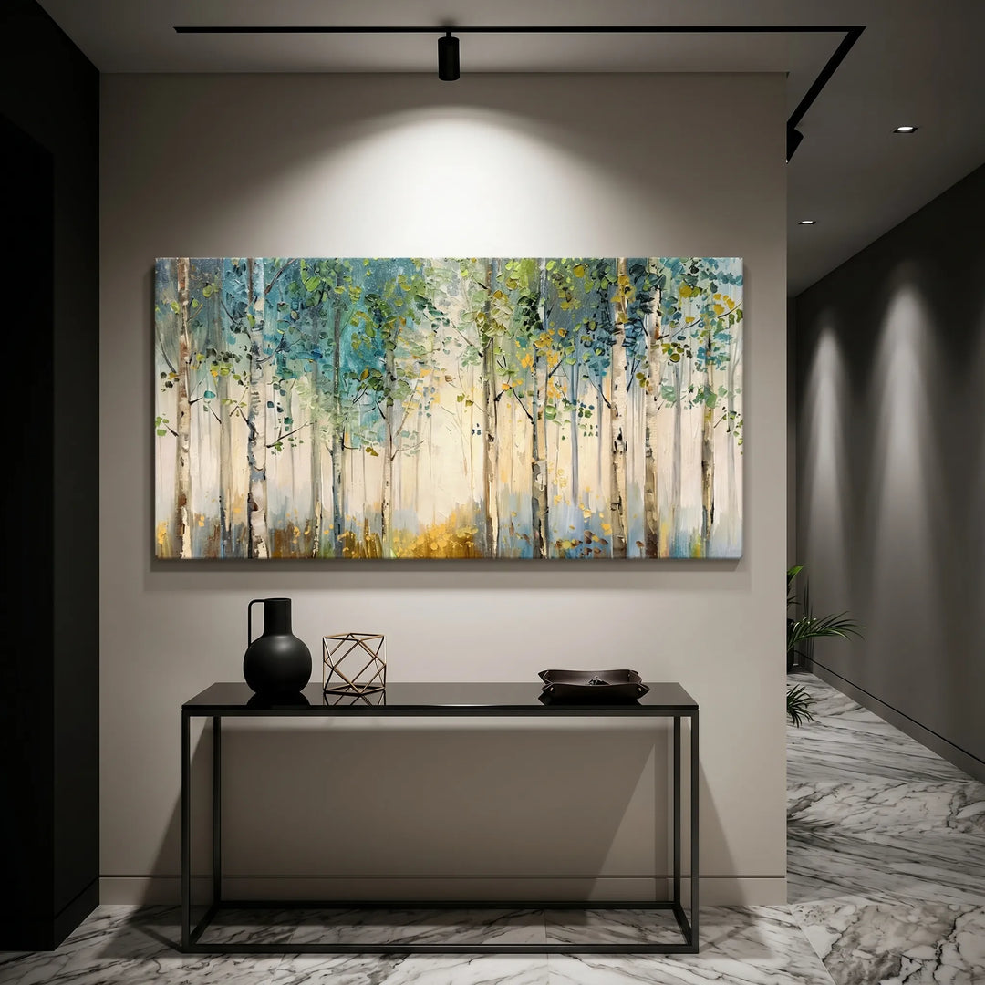 Birch Forest Original Oil Painting Canvas Wall Art AA