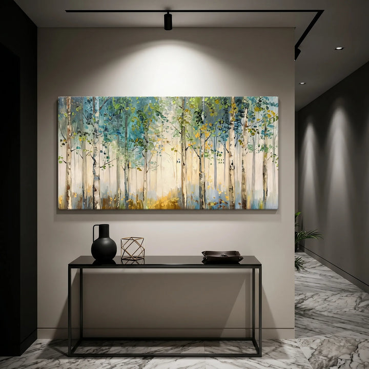 Birch Forest Original Oil Painting Canvas Wall Art AA