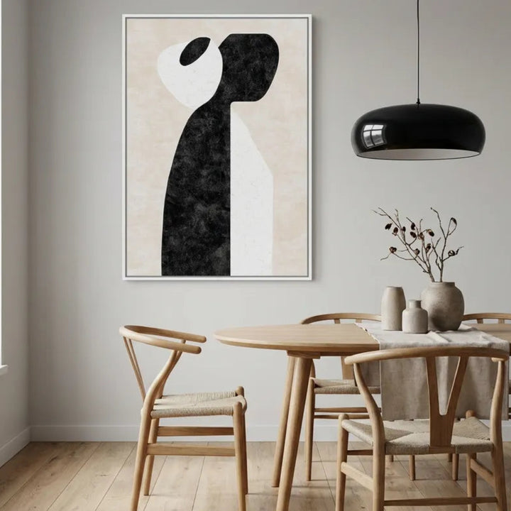 Black &amp; White Abstract Figure Painting TA
